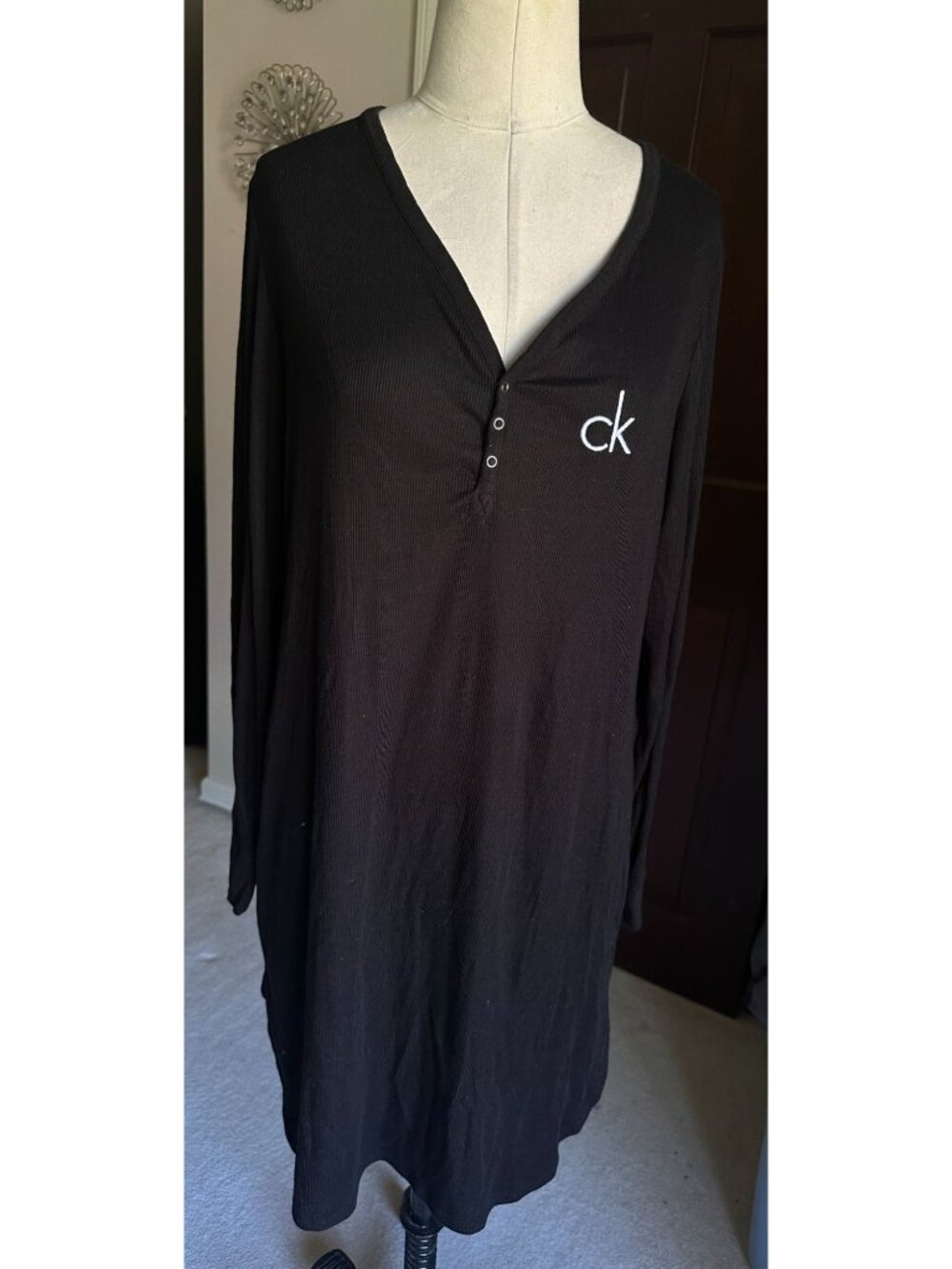 Calvin Klein sleepwear Ribbed Knit Night Shirt XL